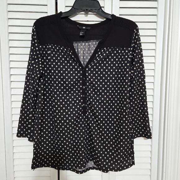 H&M Women's M Polka Dot Blouse - Picture 1 of 12
